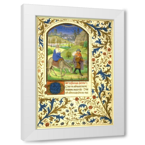 The Flight into Egypt : Book of Hours - Detail White Modern Wood Framed Art Print by Marmion, Simon