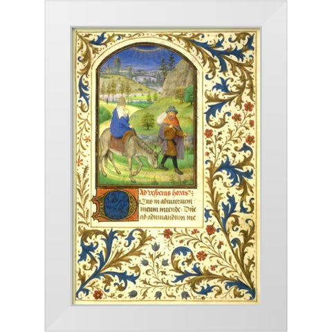 The Flight into Egypt : Book of Hours - Detail White Modern Wood Framed Art Print by Marmion, Simon