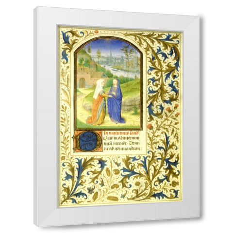 The Visitation : Book of Hours - Detail White Modern Wood Framed Art Print by Marmion, Simon