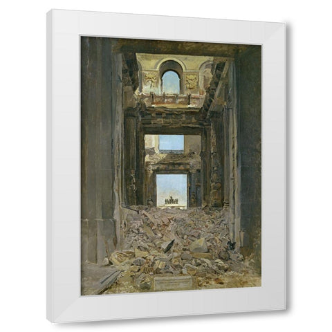 Ruines des Tuileries White Modern Wood Framed Art Print by Meissonier, Jean Louis Ernest