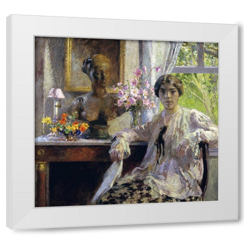 Nellie Kabel White Modern Wood Framed Art Print by Melchers, Gari