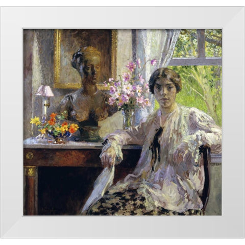 Nellie Kabel White Modern Wood Framed Art Print by Melchers, Gari