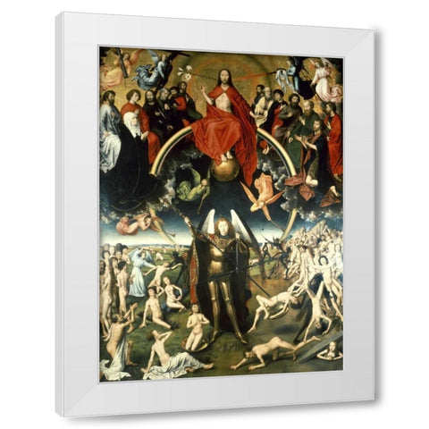 The Last Judgement White Modern Wood Framed Art Print by Memling, Hans
