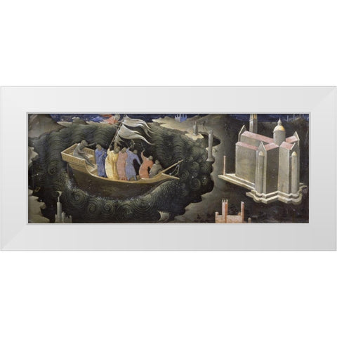 Miracle Of St. Niccolo White Modern Wood Framed Art Print by Monaco, Lorenzo