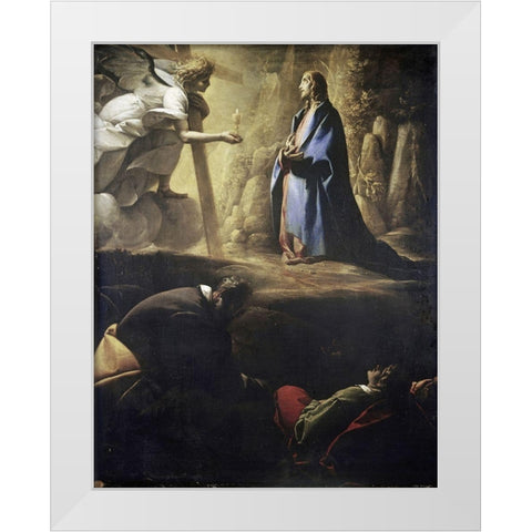 The Agony in the Garden White Modern Wood Framed Art Print by Morazzone,