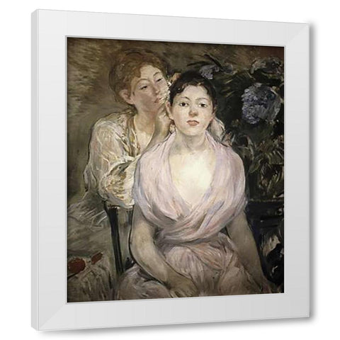 LHortensia White Modern Wood Framed Art Print by Morisot, Berthe