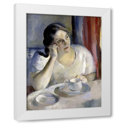 A Cup of Tea La Tasse de Th White Modern Wood Framed Art Print by Ottman, Henri