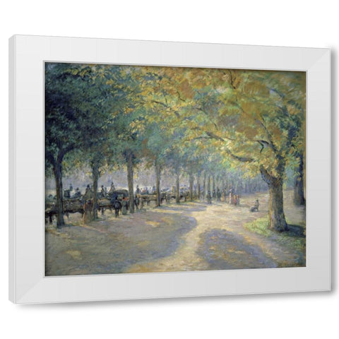 Hyde Park, London White Modern Wood Framed Art Print by Pissarro, Camille