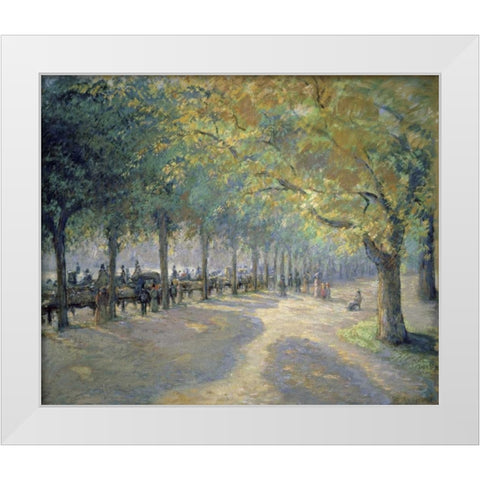 Hyde Park, London White Modern Wood Framed Art Print by Pissarro, Camille