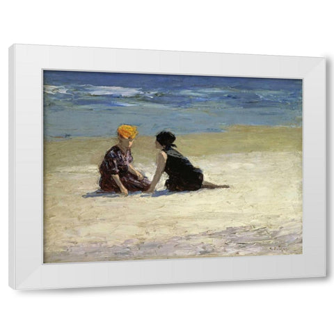 Confidences White Modern Wood Framed Art Print by Potthast, Edward Henry