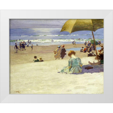 Hourtide White Modern Wood Framed Art Print by Potthast, Edward Henry