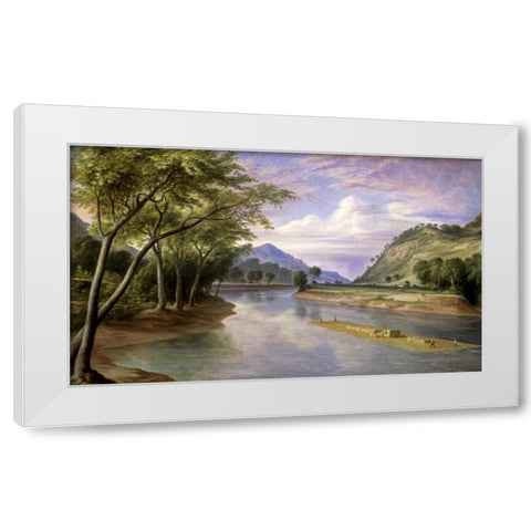 The Ohio River Near Marietta White Modern Wood Framed Art Print by Pratt, Henry Cheever