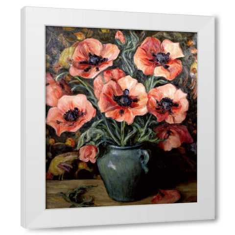 Poppies, ca. 1940 White Modern Wood Framed Art Print by Rand, Henry