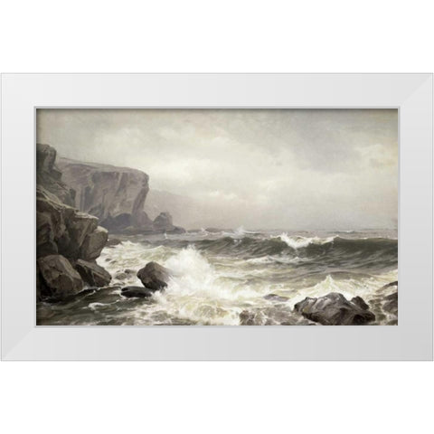 Crashing Surf White Modern Wood Framed Art Print by Richards, William Trost