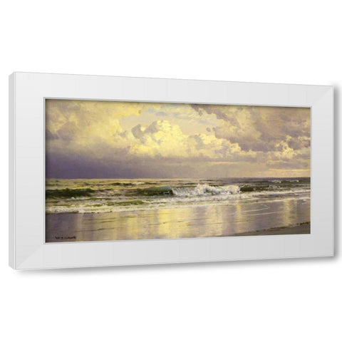 Seascape White Modern Wood Framed Art Print by Richards, William Trost