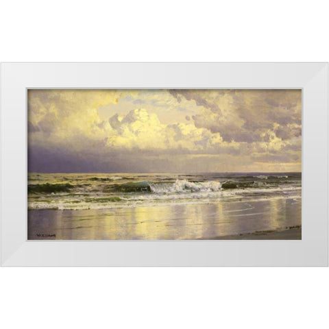 Seascape White Modern Wood Framed Art Print by Richards, William Trost