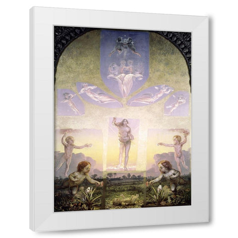 Morning White Modern Wood Framed Art Print by Runge, Philipp Otto