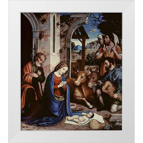 The Holy Family White Modern Wood Framed Art Print by Sacchi, Andrea