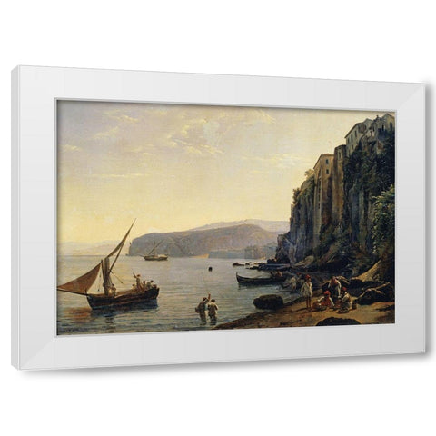 View of Sorrento, Near Naples White Modern Wood Framed Art Print by Shchedrin, Silvestr Feodosevich