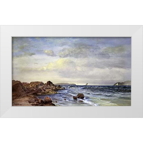 New England Coast White Modern Wood Framed Art Print by Silva, Francis Augustus