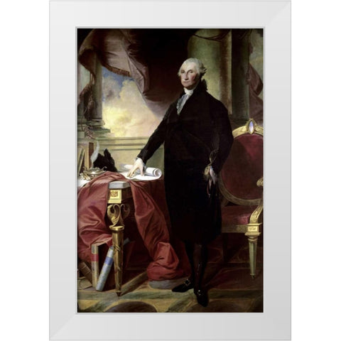 George Washington White Modern Wood Framed Art Print by Stuart, Gilbert