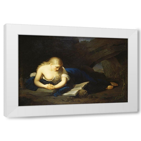 Penitent Magdelen White Modern Wood Framed Art Print by Sully, Thomas
