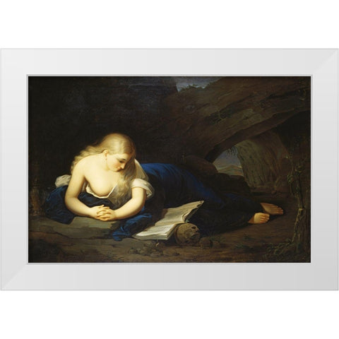 Penitent Magdelen White Modern Wood Framed Art Print by Sully, Thomas
