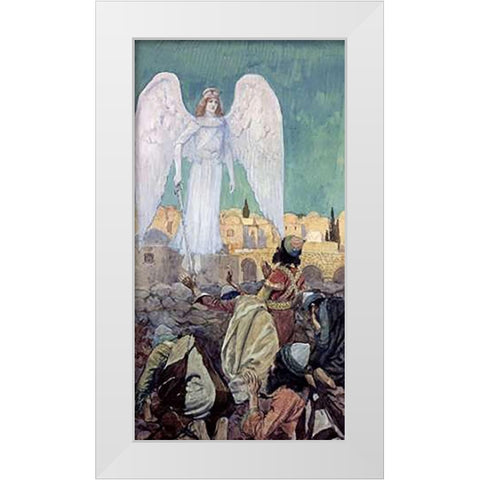 An Armed Angel Appears to Many White Modern Wood Framed Art Print by Tissot, James