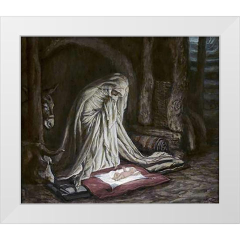 Birth of Jesus Museumist White Modern Wood Framed Art Print by Tissot, James