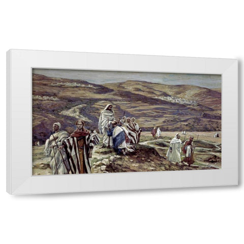 Christ Sending Out the Seventy Disciples Two by Two White Modern Wood Framed Art Print by Tissot, James Jacques