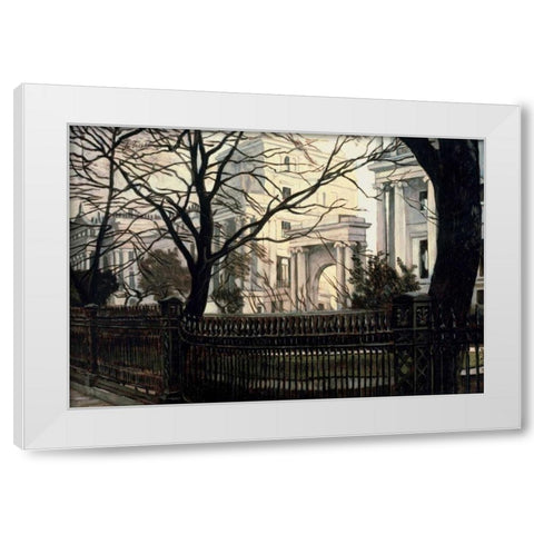 Cumberland Terrace, Regents Park White Modern Wood Framed Art Print by Tissot, James Jacques