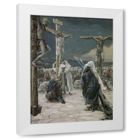 Death of Jesus White Modern Wood Framed Art Print by Tissot, James Jacques