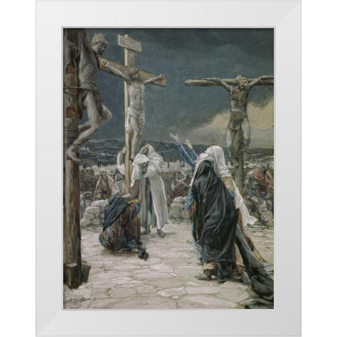 Death of Jesus White Modern Wood Framed Art Print by Tissot, James Jacques