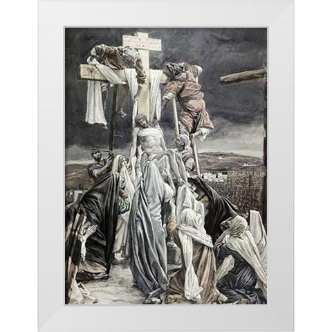 Descent from the Cross White Modern Wood Framed Art Print by Tissot, James