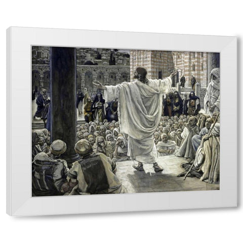 Jerusalem, Jerusalem! White Modern Wood Framed Art Print by Tissot, James Jacques