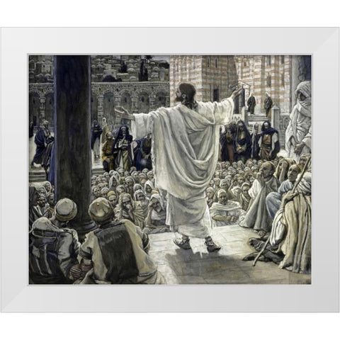 Jerusalem, Jerusalem! White Modern Wood Framed Art Print by Tissot, James Jacques
