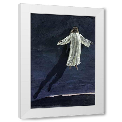 Jesus Taken Up Onto A High Mountain White Modern Wood Framed Art Print by Tissot, James