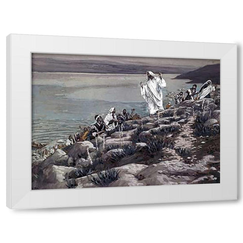 Seek Me Because Ye Eat from the Loaves White Modern Wood Framed Art Print by Tissot, James