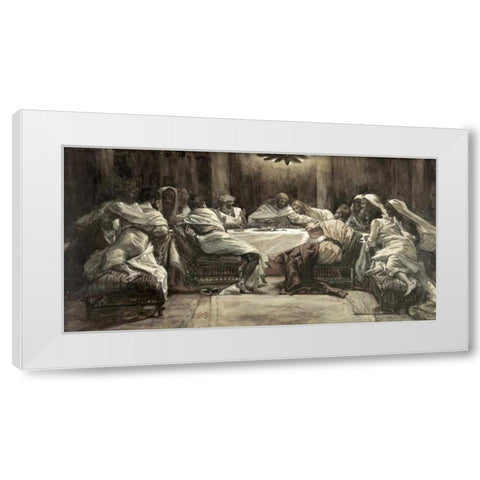 The Lords Supper White Modern Wood Framed Art Print by Tissot, James Jacques