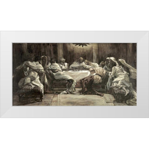 The Lords Supper White Modern Wood Framed Art Print by Tissot, James Jacques