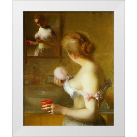 La Toilette White Modern Wood Framed Art Print by Tournes, Etienne