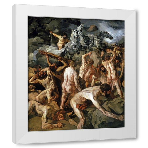Combat of the Titans White Modern Wood Framed Art Print by Trubner, Wilhelm