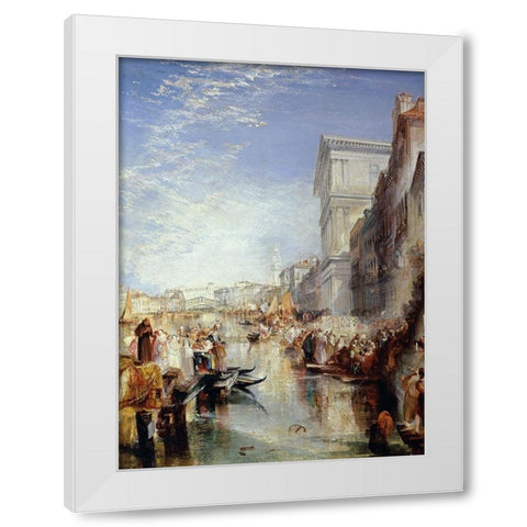 Grand Canal, Venice: Shylock White Modern Wood Framed Art Print by Turner, Joseph M.W.