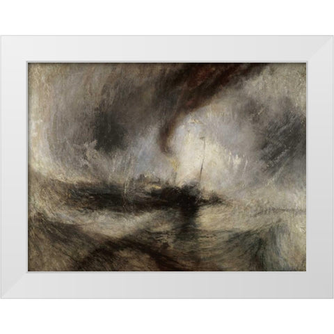 Snow Storm at Sea White Modern Wood Framed Art Print by Turner, Joseph M.W.