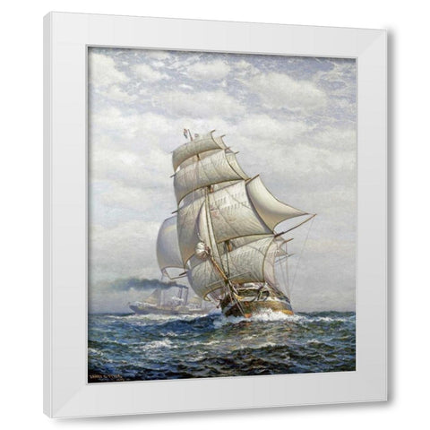 Full Sail White Modern Wood Framed Art Print by Tyler, James Gale