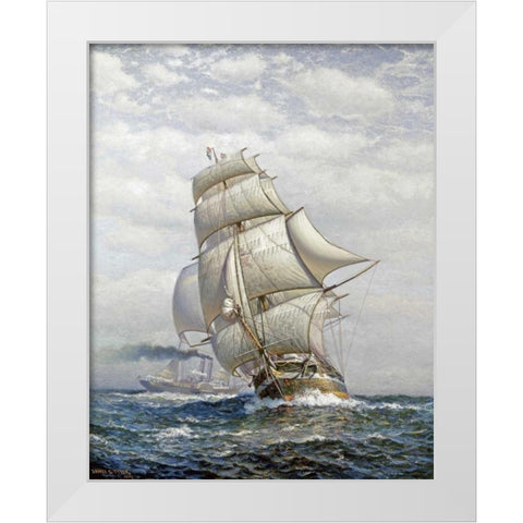 Full Sail White Modern Wood Framed Art Print by Tyler, James Gale