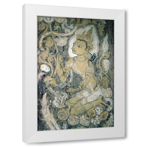 Pagan Fresco, Burma White Modern Wood Framed Art Print by Unknown