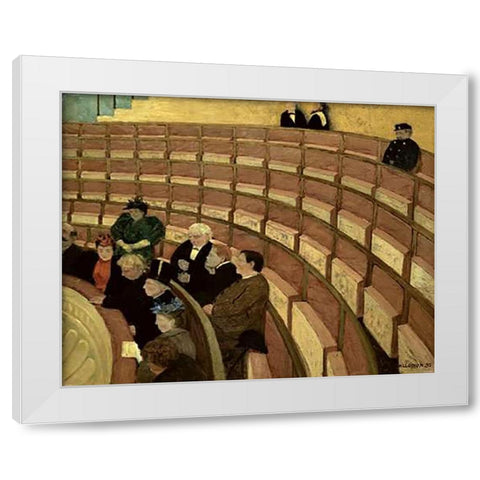 Third Level at the Theatre in Chatelet White Modern Wood Framed Art Print by Vallotton, Felix