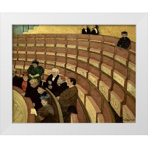 Third Level at the Theatre in Chatelet White Modern Wood Framed Art Print by Vallotton, Felix