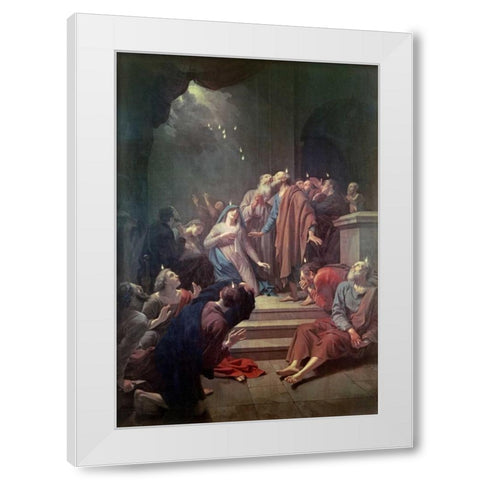 The Pentecost White Modern Wood Framed Art Print by Van der Werff, Adriaen